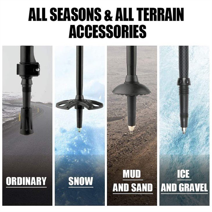 4folding hiking poles