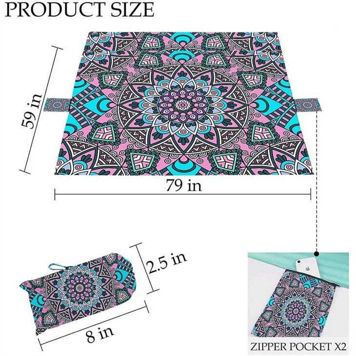 2.beach blanket with umbrella hole